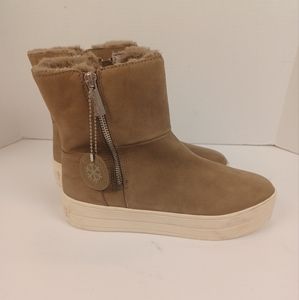 J Slides Henley Platform Booties Womens Suede